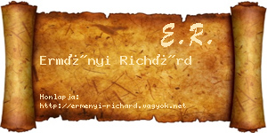 Erményi Richárd névjegykártya