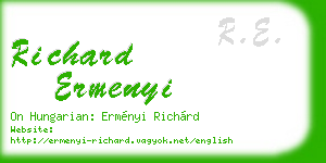 richard ermenyi business card