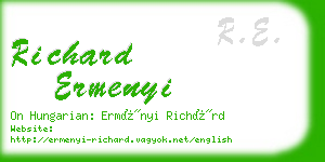 richard ermenyi business card